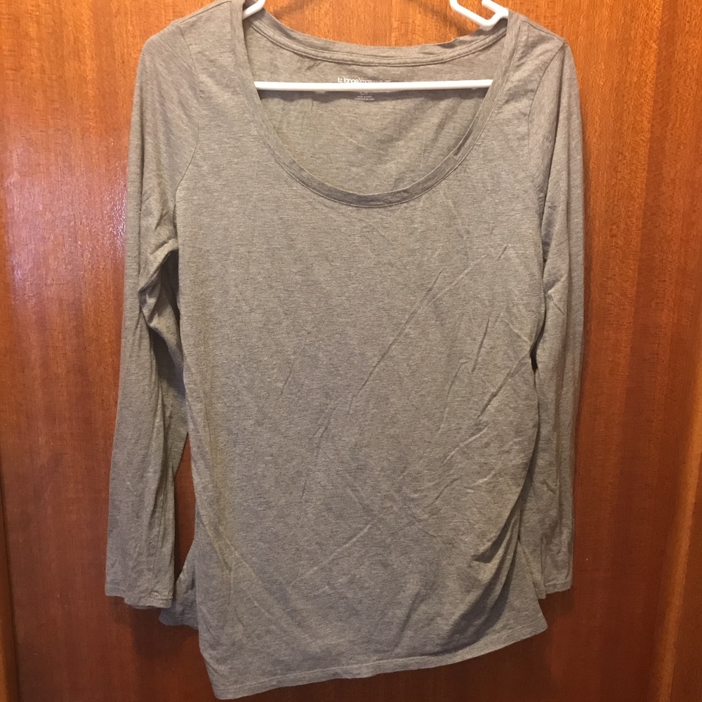 Liz Lange Maternity Size L Gray Shirt